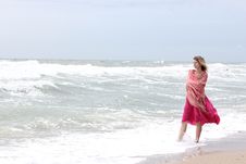 Woman Standing Near The Sea Stock Photos Woman Standing Near The Sea Stock Photos