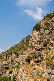 Tombs High In The  Mountains And Blue Sky Royalty Free Stock Photo