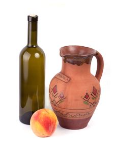 Wine Bottle And Pot Royalty Free Stock Photo Wine Bottle And Pot Royalty Free Stock Photo