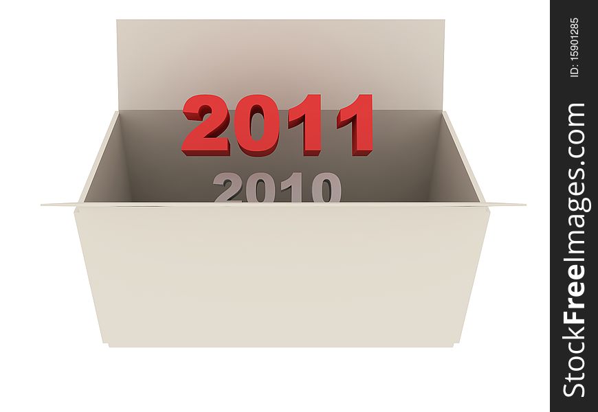 The numbers of the new year in a Box. The numbers of the new year in a Box