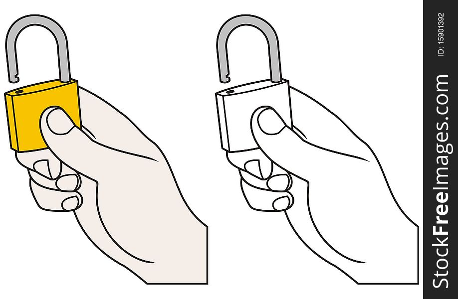 Illustration of hand with lock