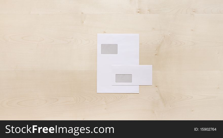 Blank Envelopes On Wood