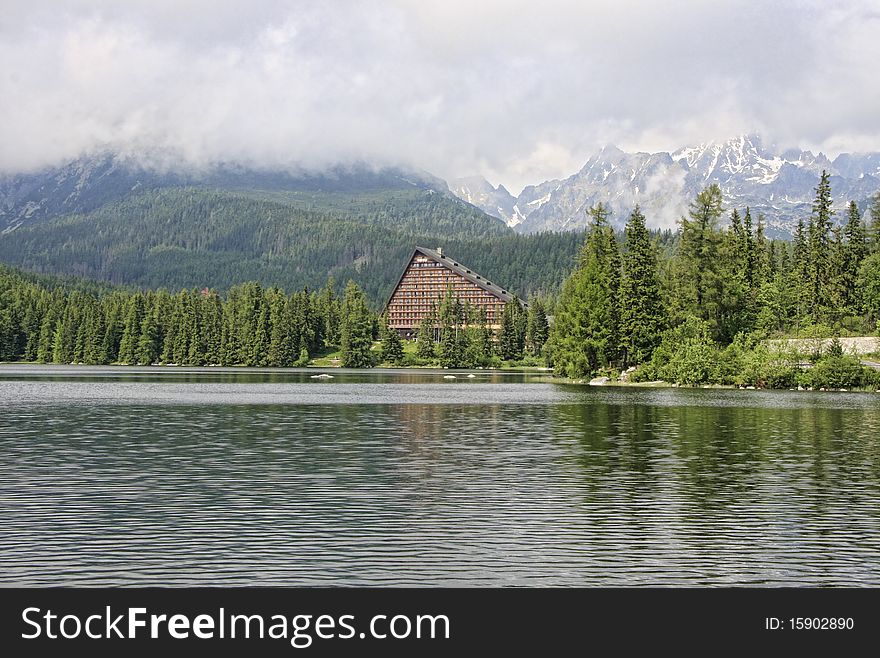 Strbske Pleso lake in high Tatras, Slovakia