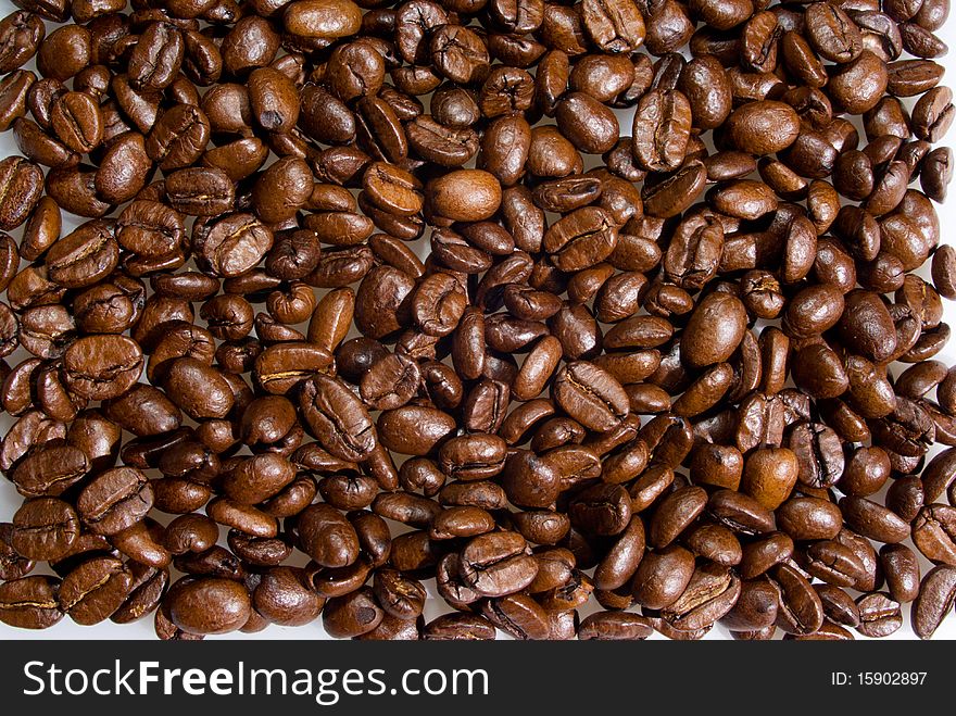 Backround of many coffee grains. Backround of many coffee grains