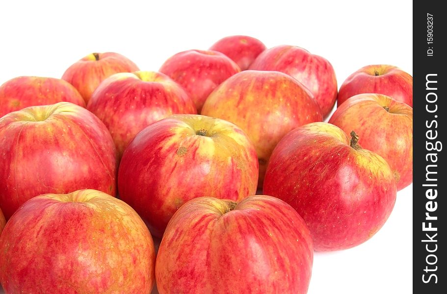 Red ripe apples are shown in the picture. Red ripe apples are shown in the picture.