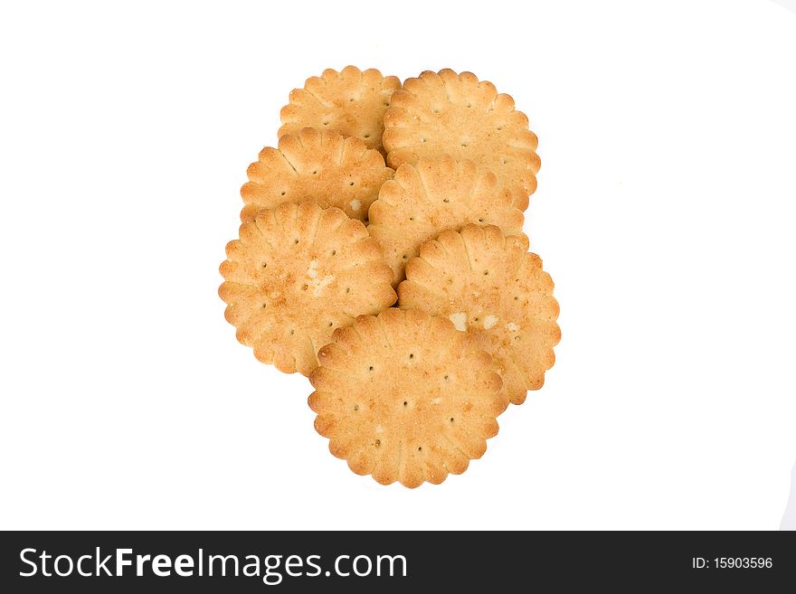 Salty crackers isolated on white background