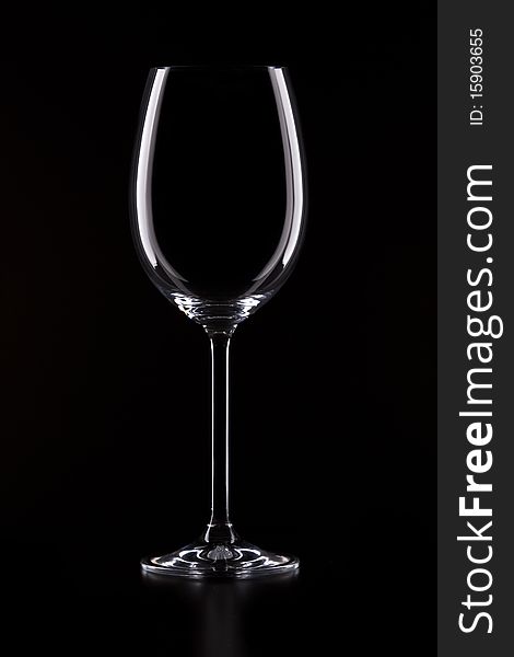 Wine Glass on black background
