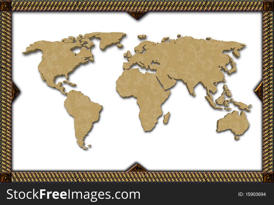 Illustration with border for the world map