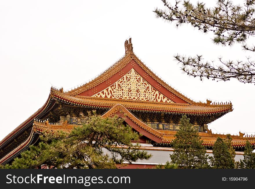 This is a corner of the most famous viewpoint of Beijing China, the Imperial Palace.