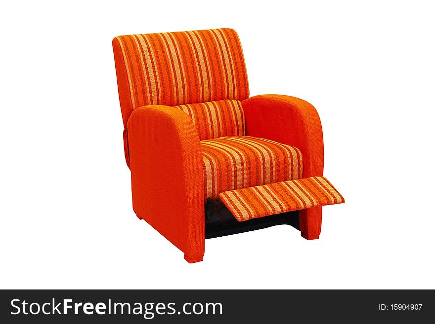 Orange-red corner sofa, modern style