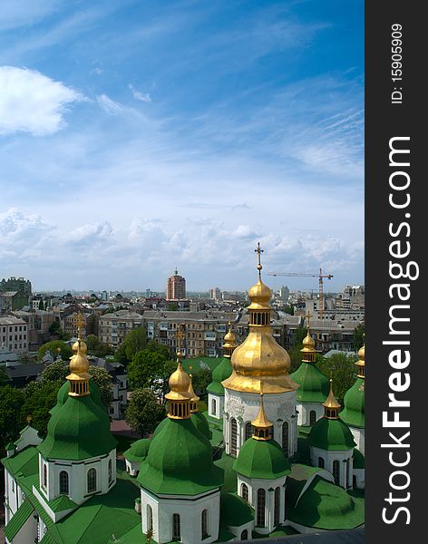 Gold Domes Of Saint Sophia Cathedral