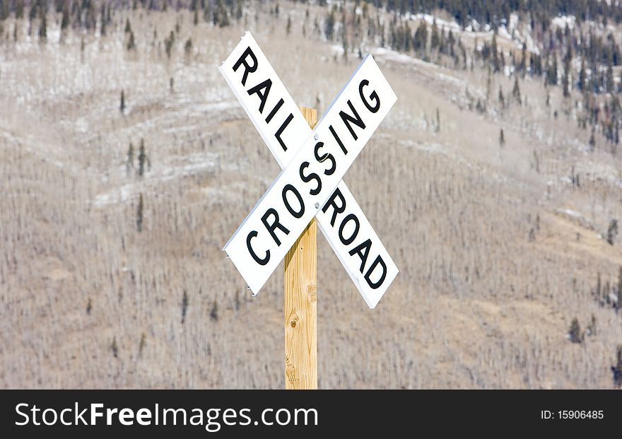 Railroad crossing in Silverton, Colorado, USA