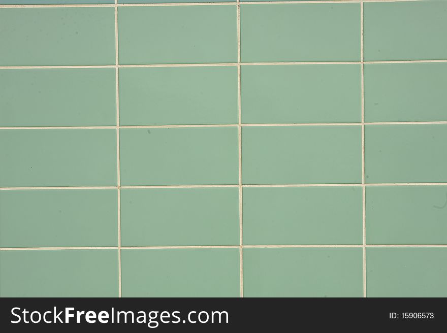 Green tiles background, floor or wall