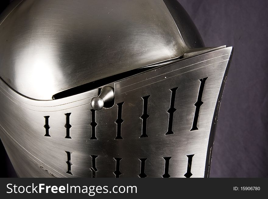 Armour of the medieval knight. Metal protection of the soldier against the weapon of the opponent