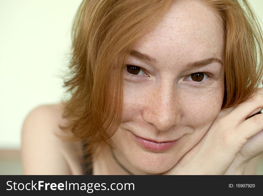 Portrait of a woman with wrinkles