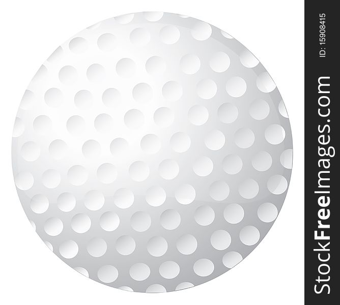 Golf ball illustration isolated on white background.