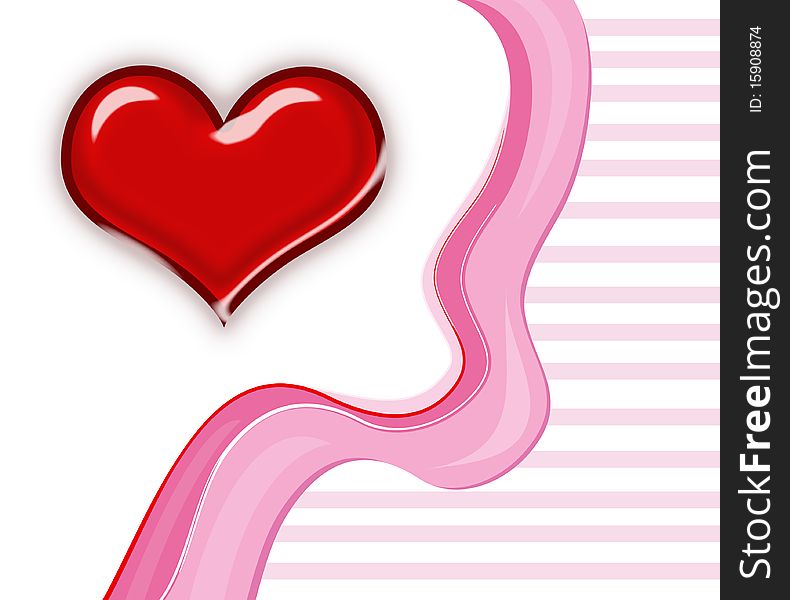 Valentine´s background design with soft pink shapes and dimensional heart symbol. Valentine´s background design with soft pink shapes and dimensional heart symbol.