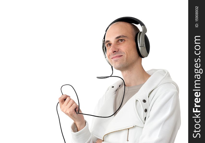 Young man listening to music