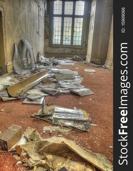 An HDR shot of an abandoned manor. An HDR shot of an abandoned manor