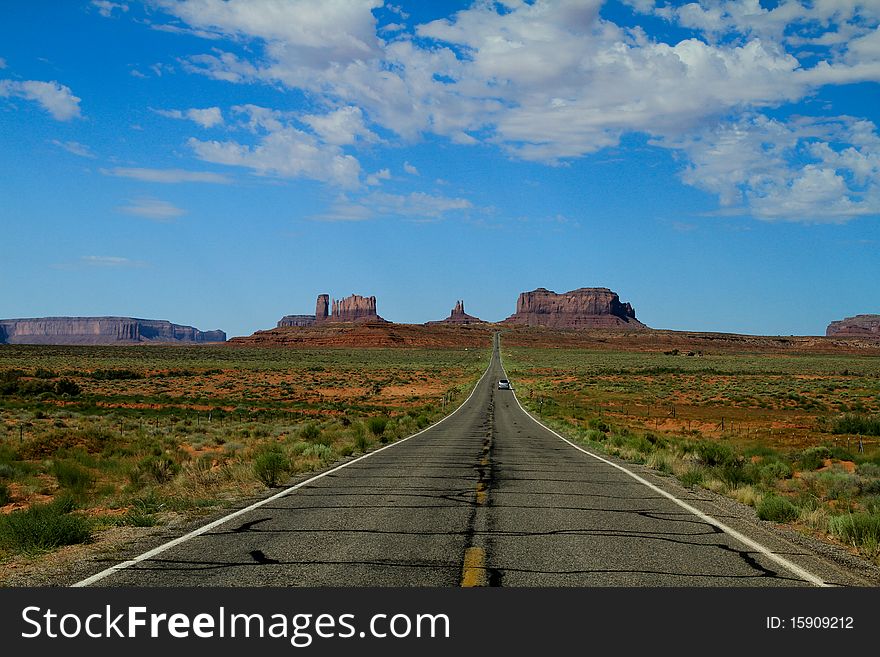 On the road to Monument Valley. On the road to Monument Valley