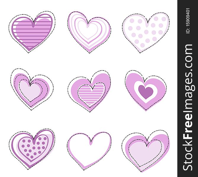 Set of heart vector illustration. Set of heart vector illustration