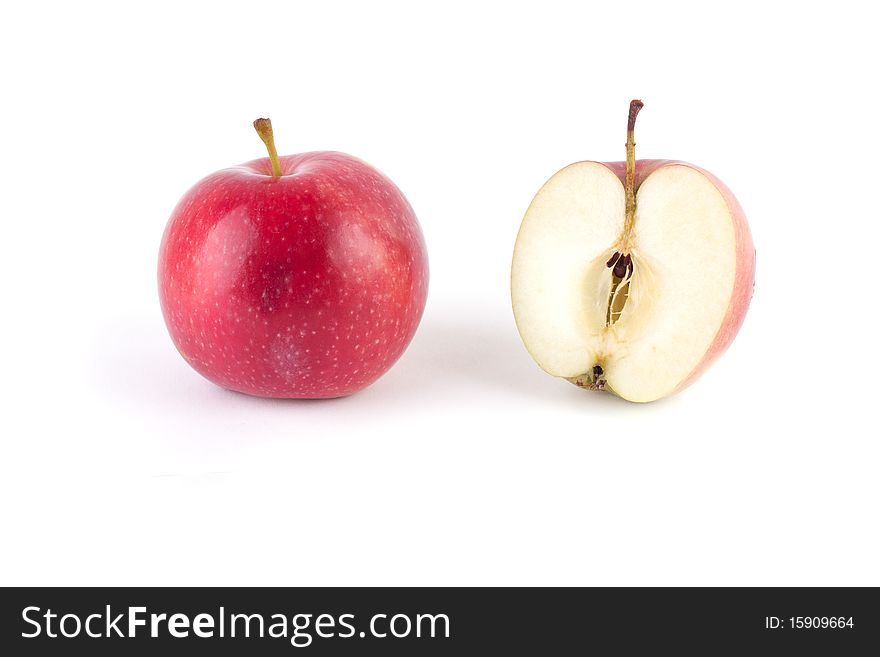 Two ripe apples isolated on white background.