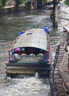 The Boat On Sansab Canal In Bangkok Stock Photography