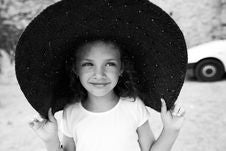 Beautiful Little Girl In A Wide Hat Royalty Free Stock Photography Beautiful Little Girl In A Wide Hat Royalty Free Stock Photography