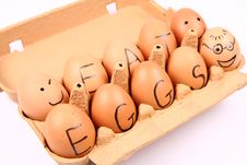 Eggs With An Inscription EAT EGGS Stock Photos Eggs With An Inscription EAT EGGS Stock Photos