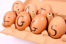 Eggs With An Inscription EAT EGGS Royalty Free Stock Image Eggs With An Inscription EAT EGGS Royalty Free Stock Image