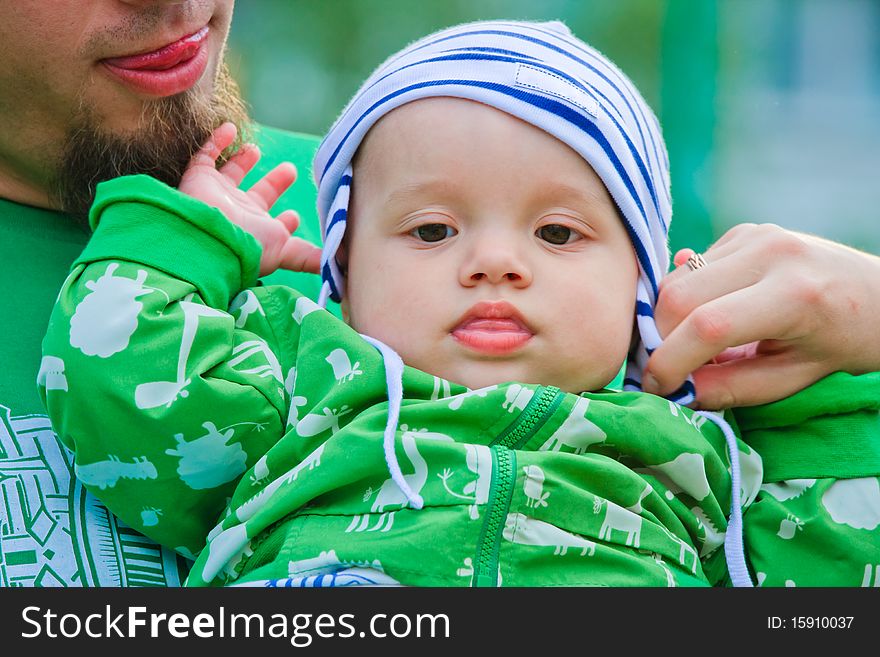 A child wiht his father. A child wiht his father