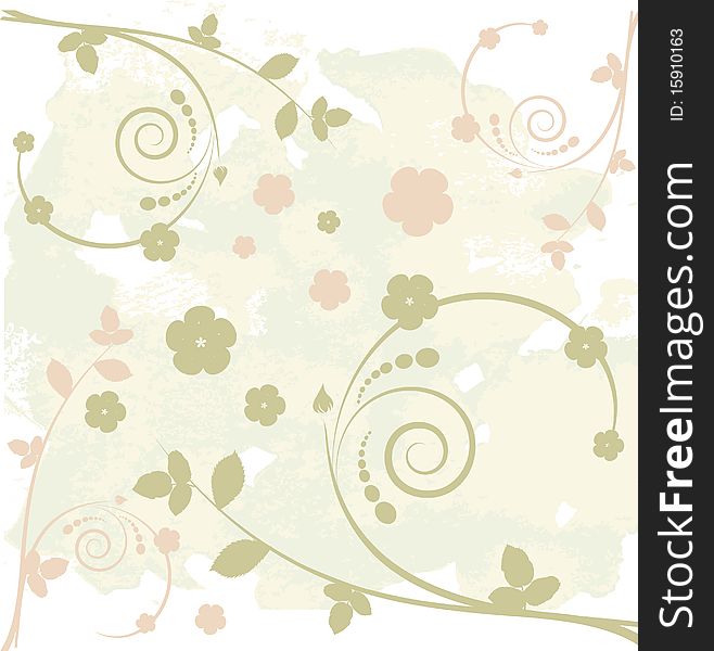 Abstract style floral background vector