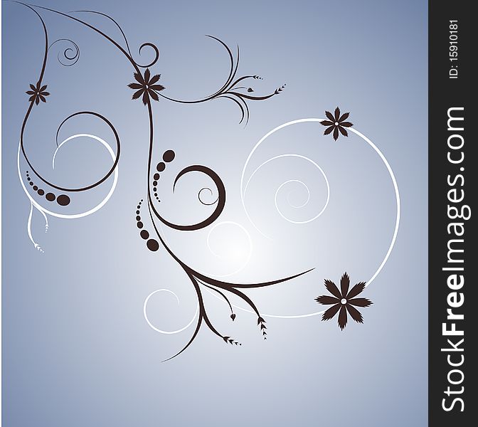 Abstract style floral design vector