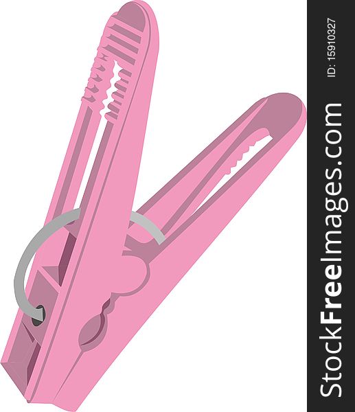 Pink clothespin. A house cosiness