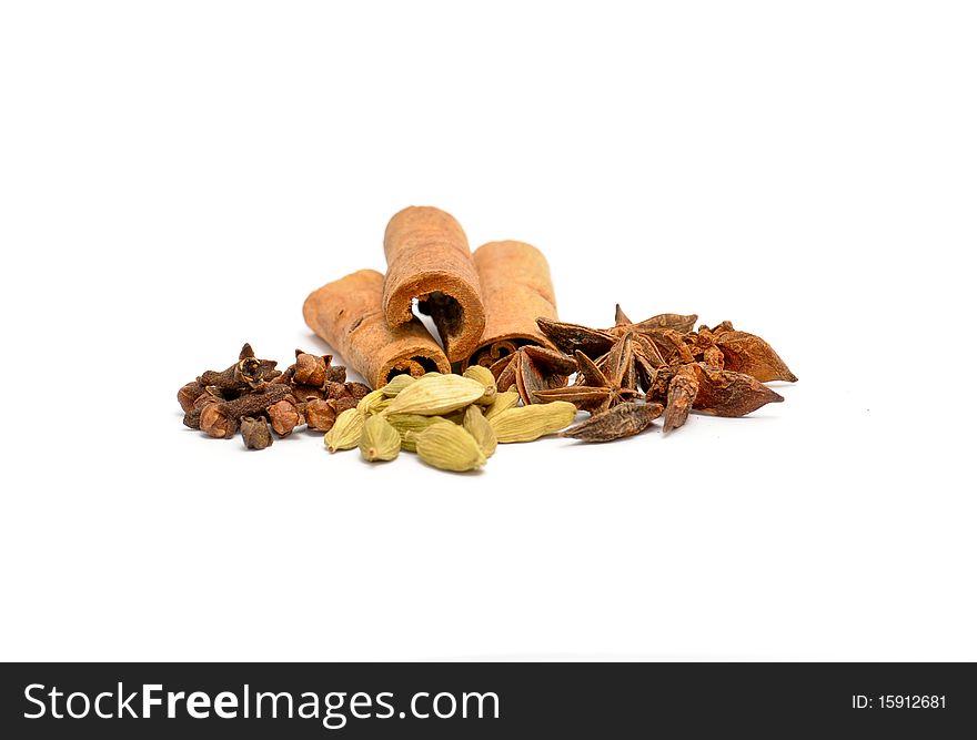 Types of spices for chicken, meat or fish curry. Types of spices for chicken, meat or fish curry