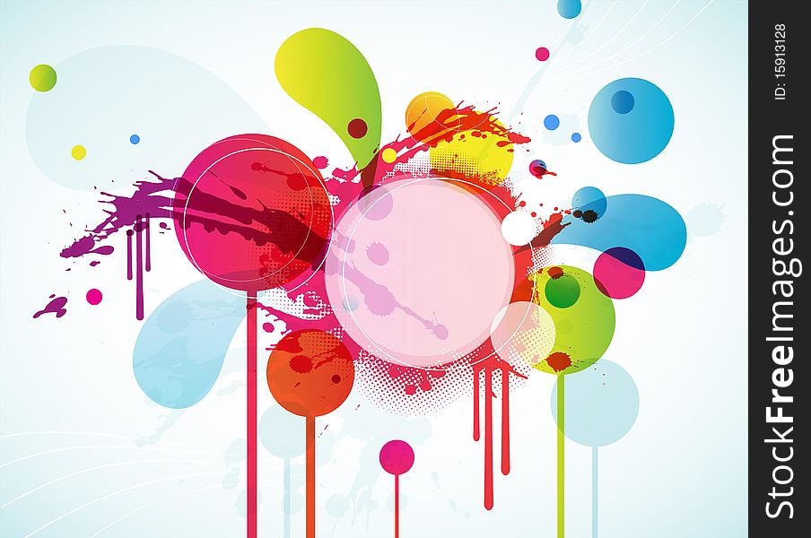 Abstract background with circles. Vector art