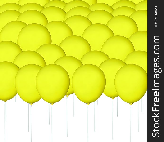 Group of bright yellow balloon