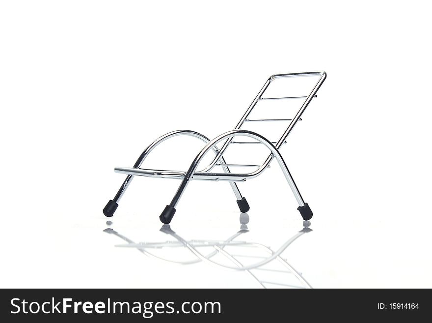 Subject: silver steel chair isolated on white background. Subject: silver steel chair isolated on white background.