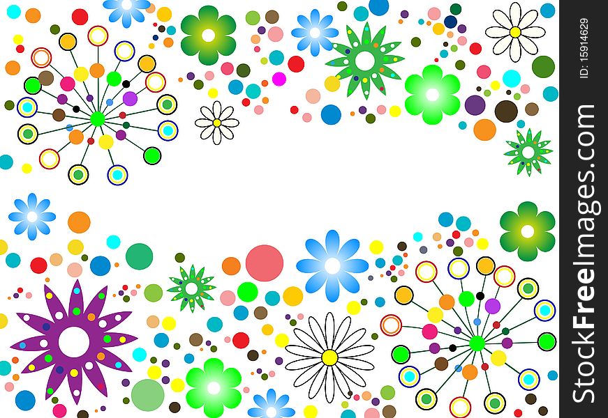 Colorful abstract flowers. Vector illustration