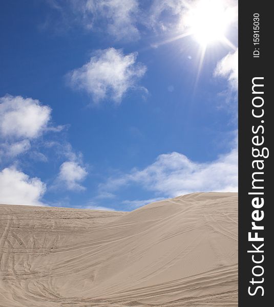 Desert Sand, hot sun and blue skies. Desert Sand, hot sun and blue skies