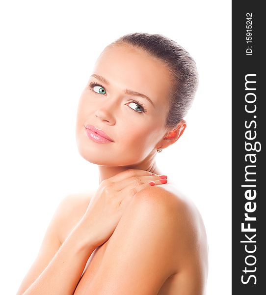 Studio portrait of attractive young adult looking away from camera. Studio portrait of attractive young adult looking away from camera