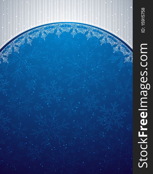 Blue christmas background with snowflakes, illustration