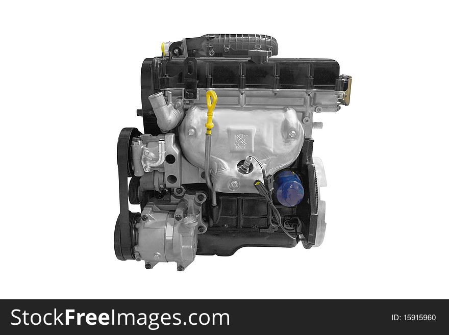 The image of an engine under the white background