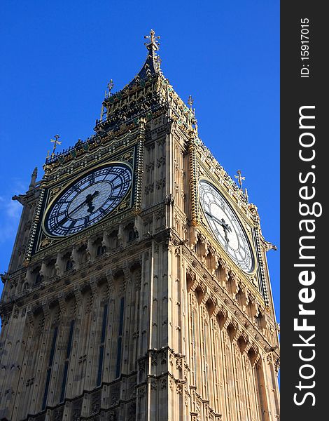 Famous Big Ben Clock Tower In London, UK.