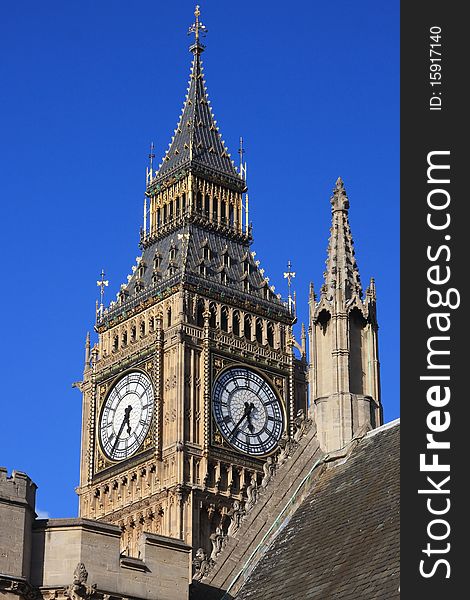 Famous Big Ben clock tower in London, UK.