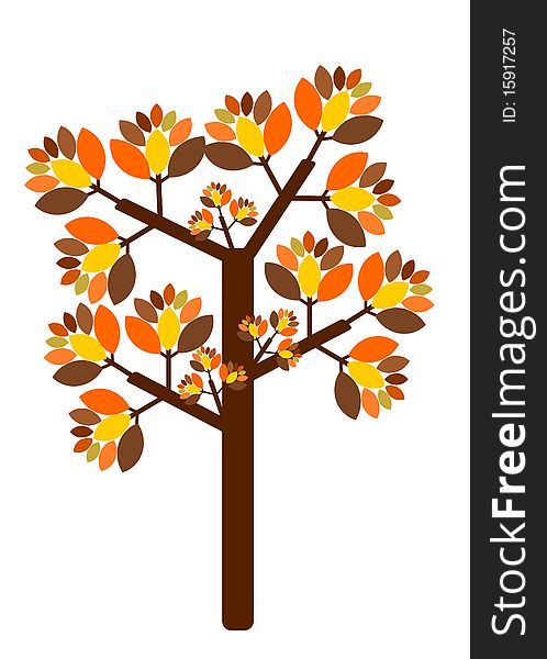 Fall tree with colorful leaves illustration. Fall tree with colorful leaves illustration