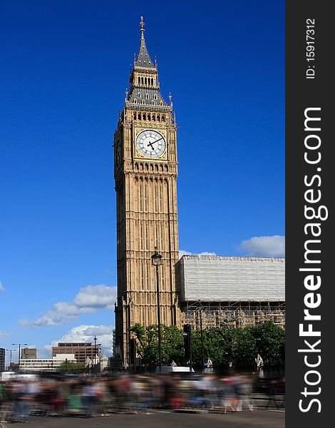 Famous Big Ben clock tower in London. Famous Big Ben clock tower in London.