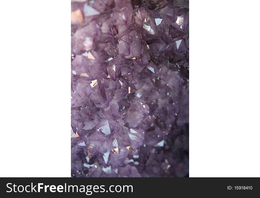 Amethyst crystals background