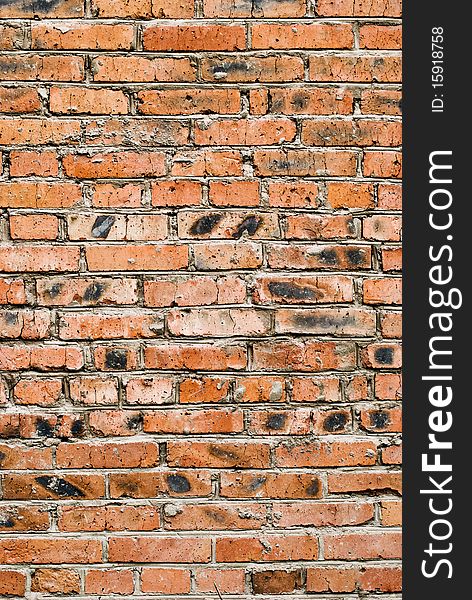 Image of the stone wall of red brick. Image of the stone wall of red brick