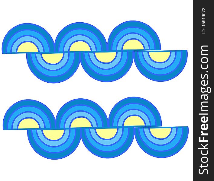 Marine motives -water wave seamless patterns